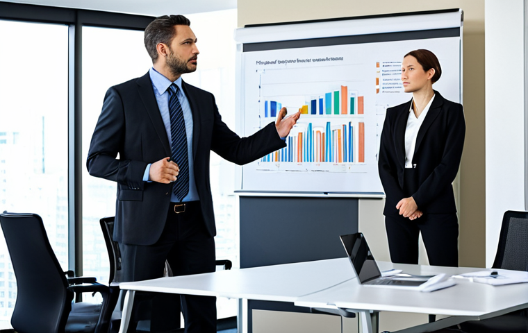 수렴적 사고를 위한 다양한 사례 연구 - Data-Driven Decision** "A businesswoman analyzing a complex data dashboard on her computer, highlig...