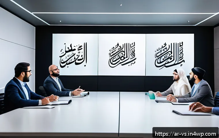 수렴적 사고와 감정 지능의 관계 - A diverse group of Middle Eastern professionals in a modern office setting, engaged in a collaborati...